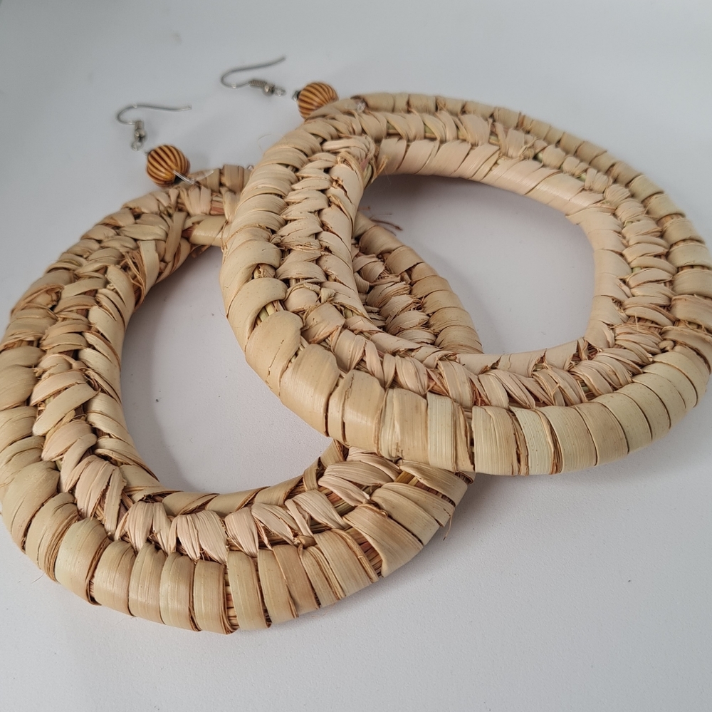 LARGE RATTAN EARRINGS
